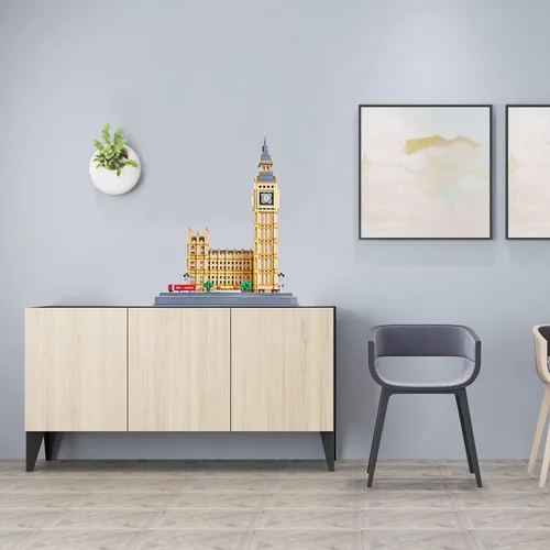Vista 8 de Big Ben - Juego de bloques de construcción, kit de microbloques de arquitectura londinense con modelo de torre de reloj, construcción creativa