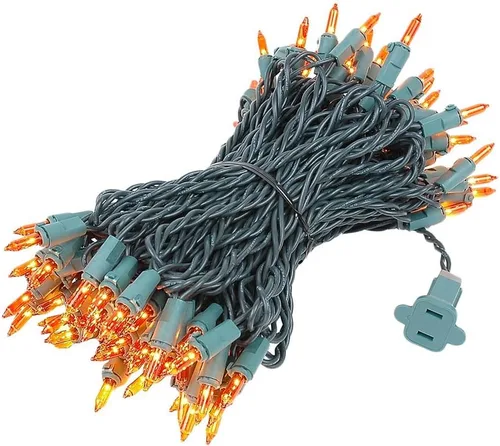 Vista 8 de Novelty Lights Mini luces incandescentes tradicionales de 50 pies, 100 bombillas, color morado sobre cable verde con espacio de 6 pulgadas, grado