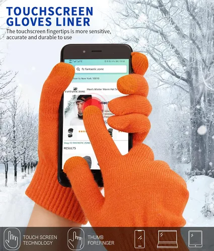 Vista 3 de FZ FANTASTIC ZONE Guantes mágicos de lana para mujer, con forro polar de punto cálido para mujer