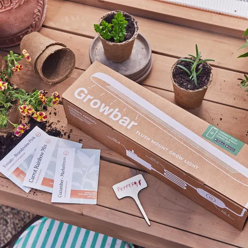 Vista 10 de Modern Sprout Smart Growbar V2 - Luz LED de cultivo para plantas de interior, espectro completo debajo del gabinete, luz de crecimiento