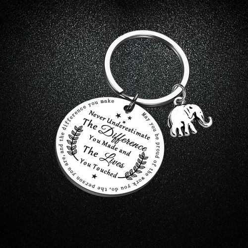 Vista 7 de Appreciation Gifts Inspirational Elephant KeychainS Thank You Keyring for Women Teacher Volunteer Employee Gifts