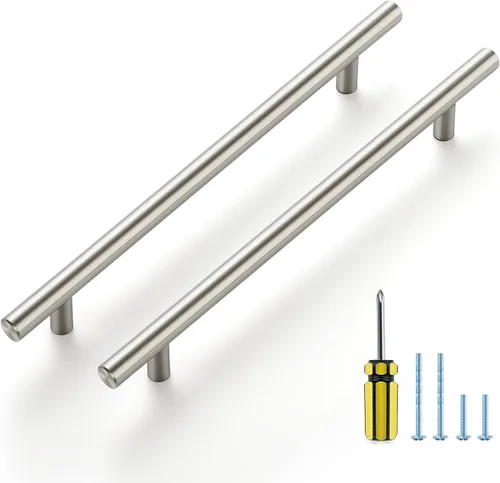 Vista 14 de Ravinte Brushed Nickel Cabinet Handles,Round T Pulls,10 Inch,30 Pack Níquel cepillado