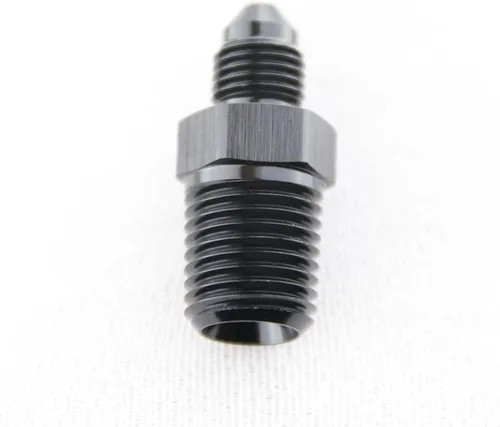 Vista 8 de Adaptador de tubo de aluminio recto 3AN acampanado a 1/4" NPT macho Unión de rosca adaptador de manguera de combustible negro