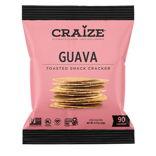 Vista 9 de Craize Guava Crisps Galletas de maíz tostadas sin gluten, veganas, kosher, paquete de 6, 4 onzas cada una