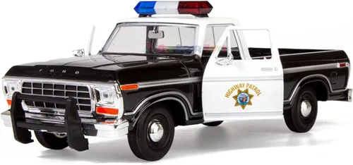 Vista 2 de Motormax All Star Toys Exclusive 1979 F-150 California Highway Patrol CHP Police Pickup Truck 1:24 Diecast Law Enforcement Model Car 76987