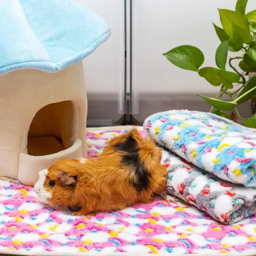 Vista 6 de CUSOZWO Tapete de ropa de cama de conejillo de indias, paquete de 3 unidades, impermeable, lavable, forro de jaula de ratas, accesorios de ropa