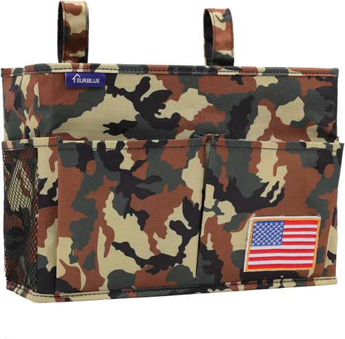 Vista 11 de Surblue Organizador de cama colgante para mesita de noche, bolsa de almacenamiento con bolsillo para literas y camas de hospital, habitaciones