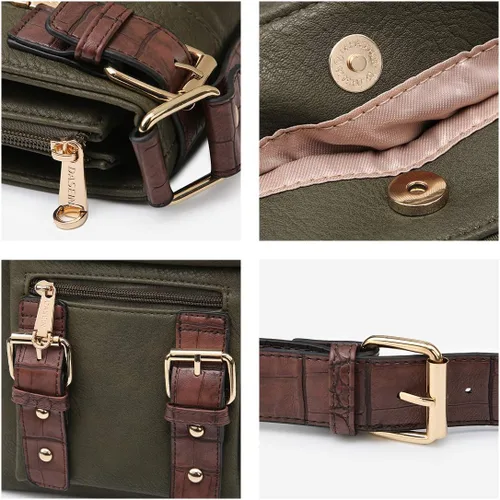 Vista 6 de Dasein Bolsos cruzados ligeros para mujer, de cuero vegano suave, bolso de mensajero, bolso de hombro, bolso de viaje