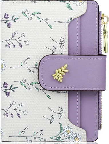 Vista 19 de Farcauo Cartera para Mujer delgada con Flores Kawaii, Carteras para Mujeres, Cartera Linda y delgada para Mujeres, Contemporáneo