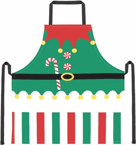 Vista 98 de Dreaweet Delantal de cocina unisex con cuello ajustable de Navidad