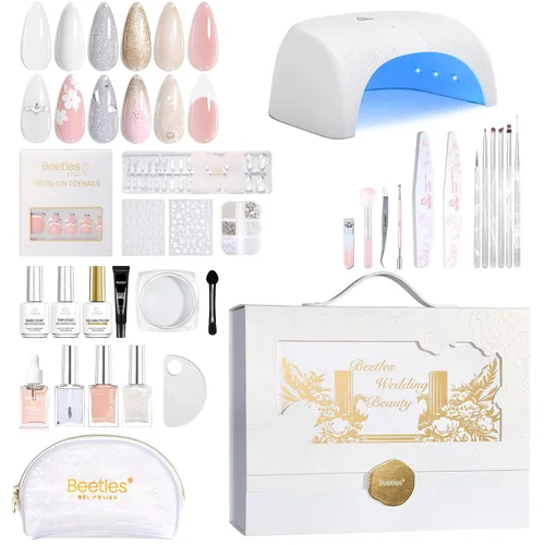 Vista 16 de Beetles - Kit de esmalte de uñas de gel para uñas del 4 de julio con luz UV, 6 colores, rojo, blanco, azul, juego de regalo de uñas para el Día