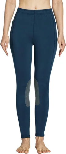 Vista 2 de FitsT4 - Pantalones de equitación con forro polar para niños, pantalones ecuestres de invierno para niñas, parche a la rodilla, mallas de escuela a
