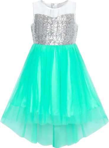 Vista 6 de Sunny Fashion Vestido de Unicornio para Niñas con Flores, Desfile de Princesa Arcoíris, Vestido de Fiesta Negro