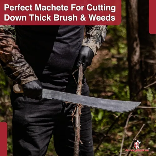 Vista 5 de Armory Replicas Cuchillo de machete de espiga completa - Herramienta multiusos para acampar al aire libre