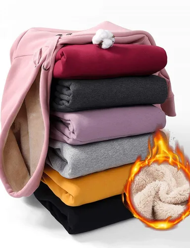 Vista 6 de Haellun - Sudadera con capucha con forro de vellón de sherpa, abrigado, de invierno y de estilo informal para mujer
