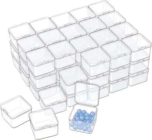 Vista 15 de LJY 100 cajas de plástico cuadradas transparentes, 1.77 x 1.77 x 0.8