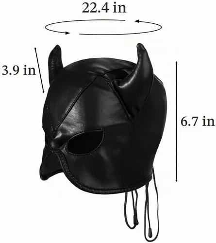 Vista 2 de Máscara de cabeza de toro de Halloween ajustable, máscara de cara completa de cuerno de toro, máscaras divertidas de animales, accesorios
