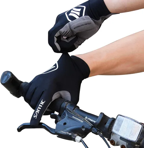 Vista 5 de Santic Guantes de ciclismo para hombre, guantes térmicos de invierno para pantalla táctil