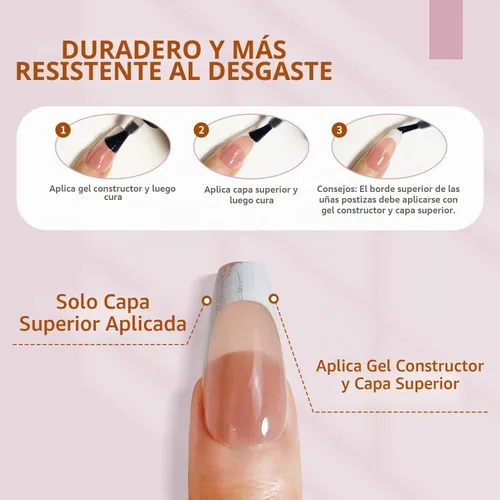 Vista 5 de JODSONE Gel Constructor Transparente para Uñas 10ml, Gel Fortalecedor para la Cúspide de las Uñas, Extensiones, Reparación, Engrosamiento, Esmalte