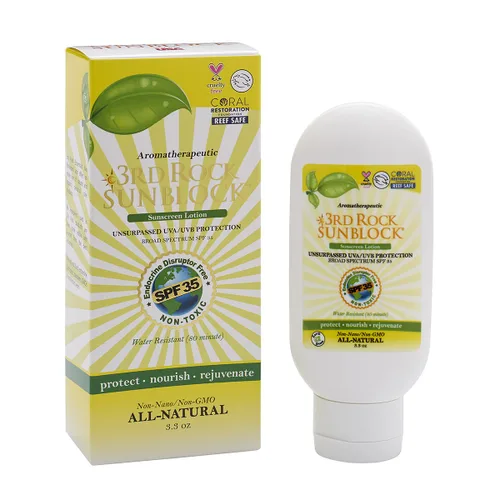 Vista 8 de 3rd Rock Essentials - Loción de protección solar 3rd Rock Sunblock SPF 35, protector solar aromatéutico de zinc orgánico natural para protección