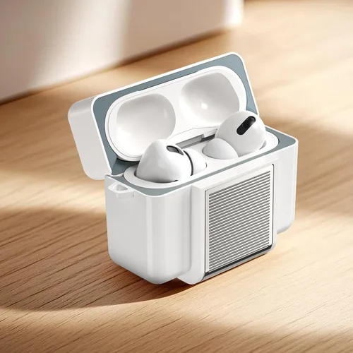 Vista 2 de PZOZ Funda para AirPods Pro 1/2 con soporte para iPhone, compatible con AirPods Pro de 1ª/2ª generación, material oficial, resistente a los golpes