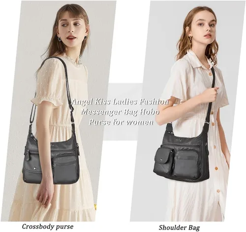 Vista 7 de Angel Kiss Bolsos cruzados para mujer, bolsos de hombro y monederos medianos de piel sintética