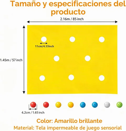 Vista 7 de Sonyabecca Yellow Hole Tarp Team Building Games for Work with 8 Pcs Team Building Ball for Teamwork Group Learning Fun