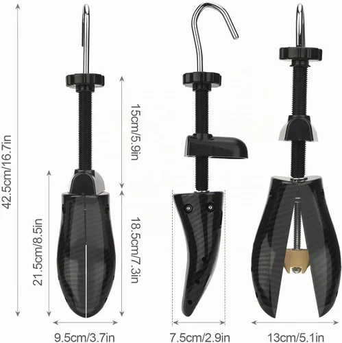 Vista 3 de Shoe Stretcher with Carrying Bag Adjustable Unisex Shoe Trees with 2 Air Purifying Bag Negro-m Talla (US 9-13) L