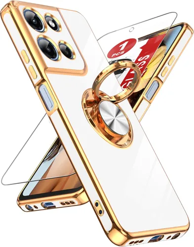 Vista 111 de LeYi Funda para iPhone XR: con Protector de Pantalla de Vidrio Templado [Paquete de 2] Soporte de Anillo Giratorio de 360°, Soporte Magnético