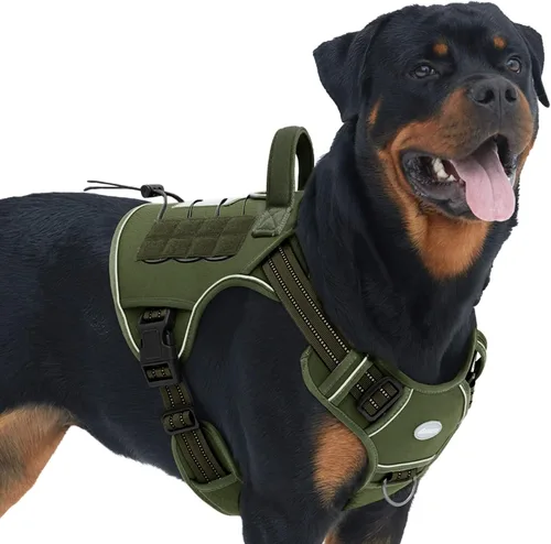 Vista 49 de Auroth - Arnés táctico para perros pequeños y medianos, sin tirones, arnés ajustable para mascotas, reflectante, K9, entrenamiento, trabajo
