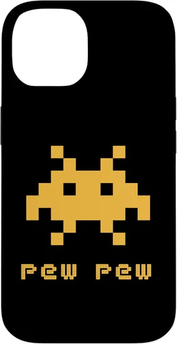 Vista 4 de iPhone 16 Alien Invaders Pew Space 8-bit Retro Video Game Gift Case