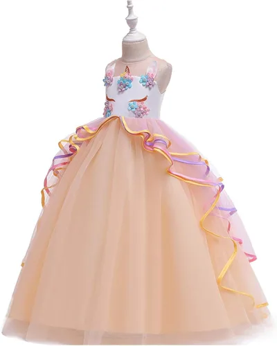 Vista 43 de REXREII Vestido de tul sin mangas para fiesta de unicornio para niñas, disfraz de carnaval, princesa, cumpleaños, Navidad, vestido largo