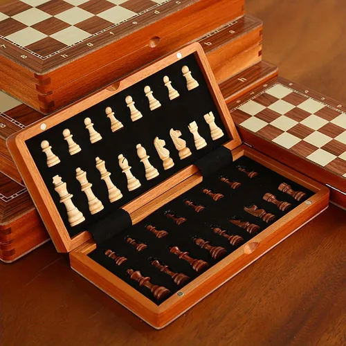 Vista 7 de Juego de ajedrez de lujo de 15 pulgadas, tablero de torneo plegable con caja de almacenamiento y 2 reinas adicionales, para adultos, principiantes