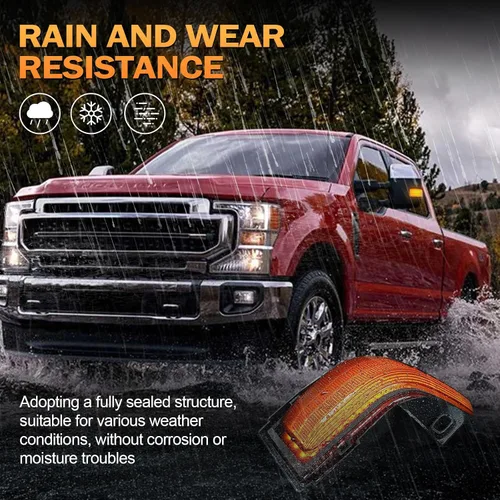 Vista 6 de [2 piezas] Marcador de espejo lateral luces intermitentes para Ford F150 F250 F350 F450 F550 Super Duty 2017 2018 2019 2020 2021 2022 2023, lámparas