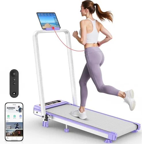 Vista 10 de Walking Pad with 10% Incline & Handle Bar, Low Noise Walking Pad Treadmill for Home Small, Rayspace 3.5HP Treadmill with Incline, 4 in 1 Portable