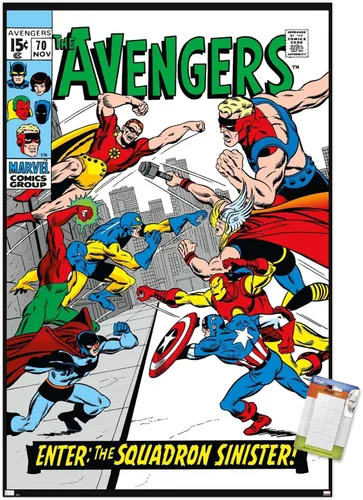 Vista 12 de Trends International Marvel Comics Avengers #70 - Póster de pared, 22.4 pulgadas de largo x 14.7 pulgadas, versión enmarcada en madera de granero