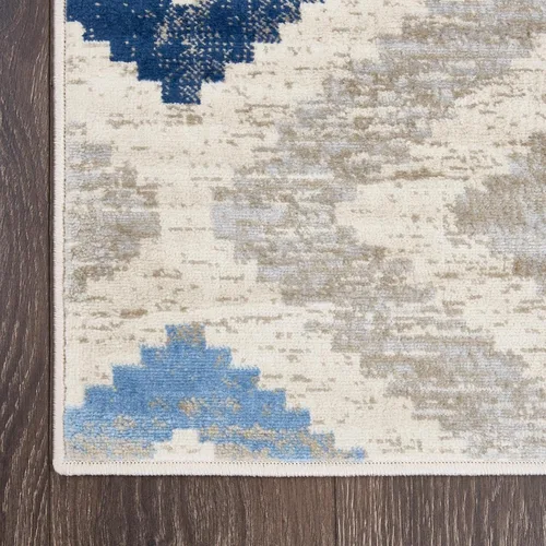 Vista 5 de Home Dynamix Melrose Maritza - Alfombra de pasillo, 2 x 7 pies, azul/marfil