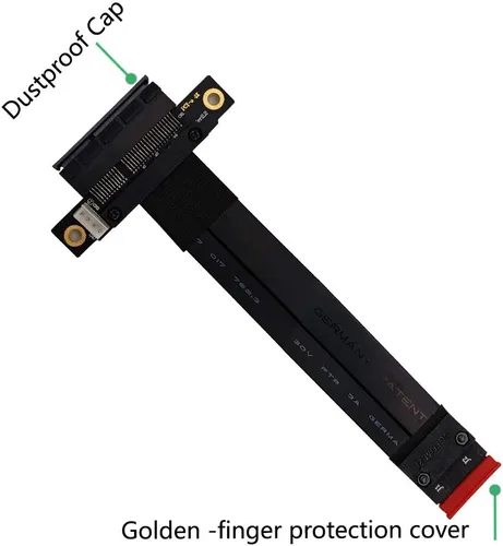 Vista 6 de HLT Cable de extensión M.2 NGFF NVMe Key M a PCIe 3.0 X4 (ranura PCI-E de 180°)