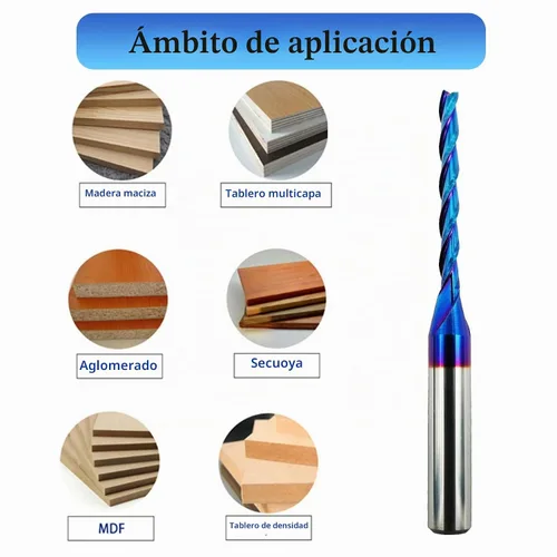 Vista 3 de Broca de enrutador CNC, 3 flautas de 1/8 de pulgada de diámetro de corte de 1/4 pulgadas, mango de 1/4 pulgadas, molino de extremo de carburo sólido