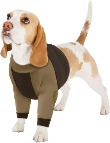 Vista 12 de LeLePet Traje de recuperación para perros para las patas delanteras, manga para perros para detener la lamida, protector de codo para lesiones