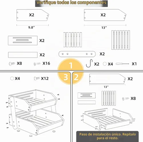 Vista 7 de Cesta de frutas de bambú de 2 niveles para encimera de cocina, encimera de almacenamiento de frutas de gran capacidad, soporte para frutas