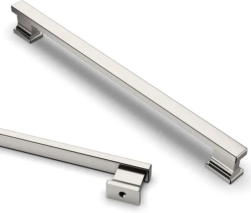 Vista 39 de Asidrama - Paquete de 6 manijas de gabinete de cocina color latón cepillado de 3.75 pulgadas (96mm), tiradores para gabinete, accesorios