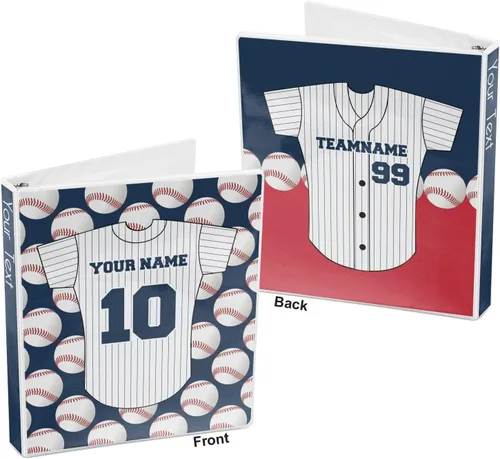 Vista 5 de Carpeta personalizada de 3 anillas de jersey de béisbol - 1 pulgada