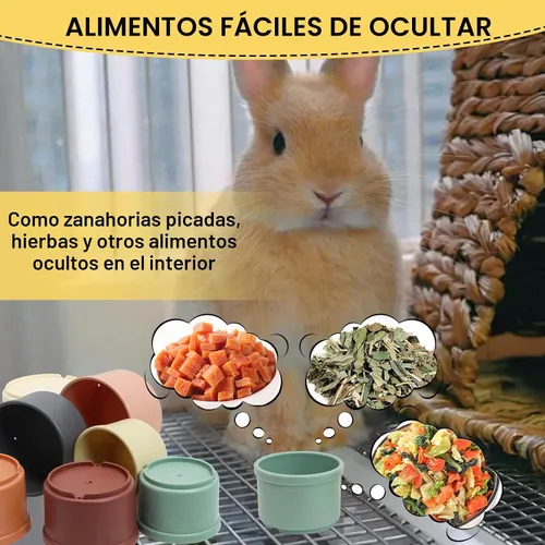 Vista 5 de 8 tazas apilables de conejillo de conejo, tazas apilables Vasos apilables para conejos coloridos juguetes reutilizables para conejos, cobayas