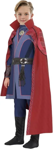 Vista 2 de Disfraz extraño para niños y hombres, traje de cosplay de Dr. Capa, accesorios de anillo con collar de poder mágico