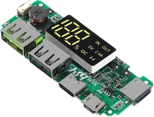 Vista 6 de 3 piezas Cargador de batería de litio placa LED Dual USB 5V 2.4A Micro/Tipo-C USB Banco de energía móvil 18650 Módulo de carga Protección de circuito