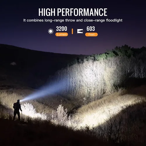 Vista 2 de Linterna frontal Sofirn HS43 con luz roja, linterna LED recargable de 3200 lúmenes impermeable con base magnética para adultos, perfecta