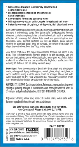 Vista 3 de STAR BRITE Sea Safe Boat Wash – Super concentrado – Elimina instantáneamente la suciedad, la mugre, los depósitos de sal y más sin quitar cera