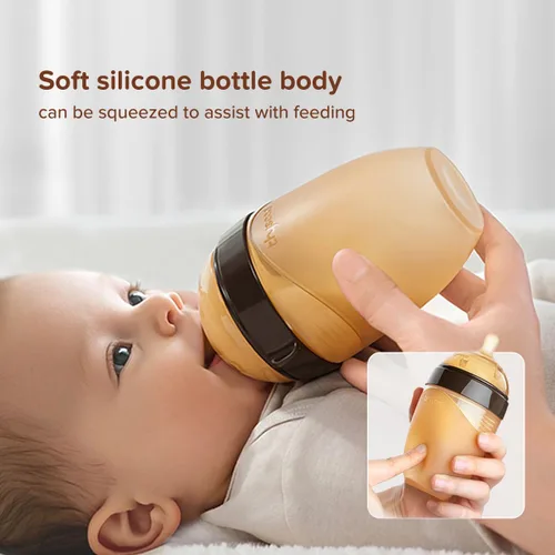 Vista 7 de Thyseed Botella de silicona natural similar al pecho con pezón (7-10 meses), 8 onzas, 1 paquete