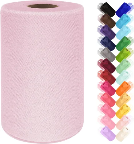 Vista 19 de Rollo de tela de tul de 6 pulgadas por 100 yardas (300 pies) cinta de tul malla transparente para bricolaje, falda tutú, envoltura de regalos, boda